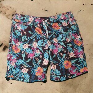 St Johns Bay Men Large Swim Trunks Board Shorts Beach Core Floral Pool Hawaiian